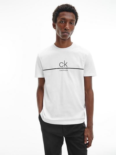 Calvin Klein Ruhák HU724892 | Calvin Klein Organic Cotton Logo Férfi Póló Világos Fehér